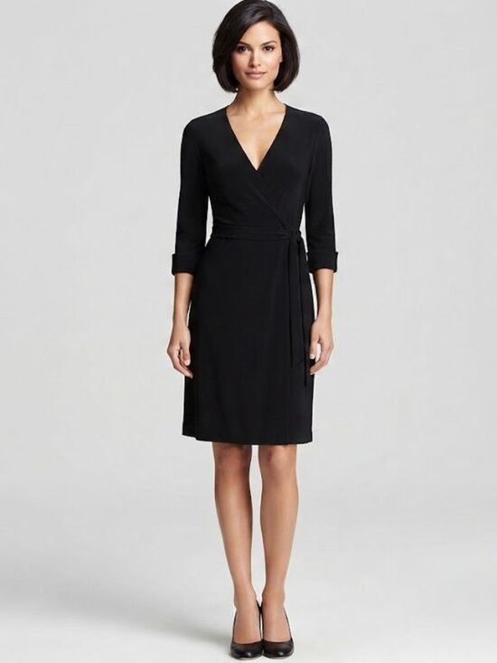Diane Von Furstenberg Dresses & Skirts - Diane Von Furstenberg 3/4 Sleeve True Wrap Dress 10 Black